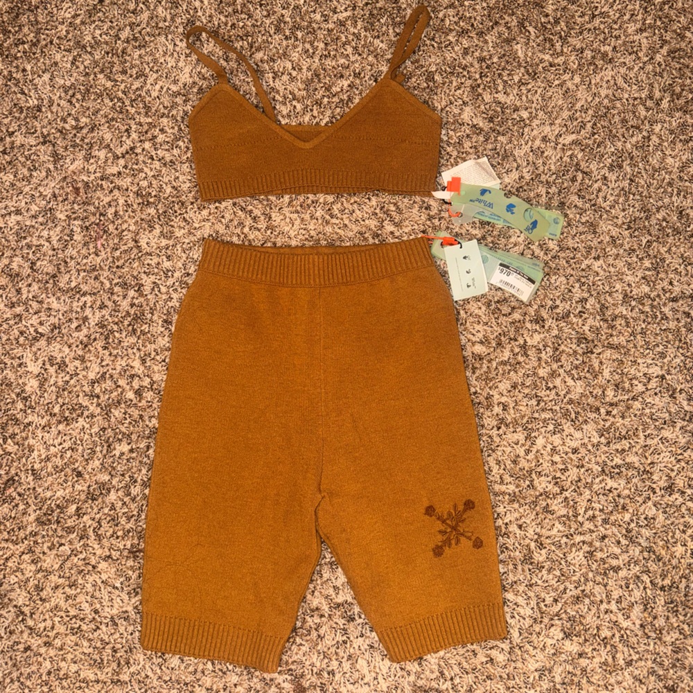 Brand New : OFF WHITE Knit Bralette and Shorts Set
